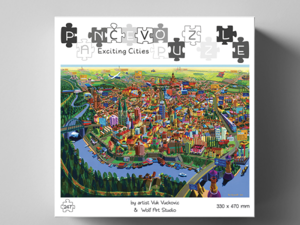 Suvenir PUZZLE, Uzbudljivi gradovi - Pančevo, 247 delova 