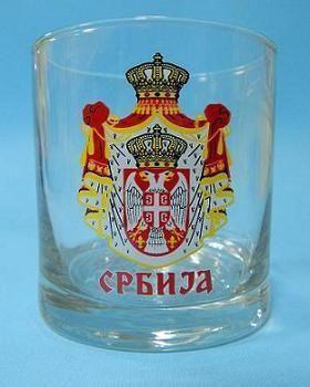Suvenir ČAŠA za viski, preslikač, Srbija - grb veliki