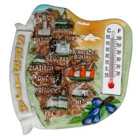 Suvenir MAGNET, Srbija mapa, termometar 22