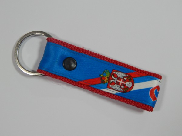 Suvenir PRIVEZAK za ključeve, gurtna, Srbija - plavi