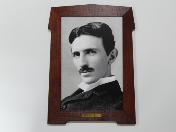 Suvenir SLIKA, stari drveni ram, 9x13 cm, foto print, Nikola Tesla 1