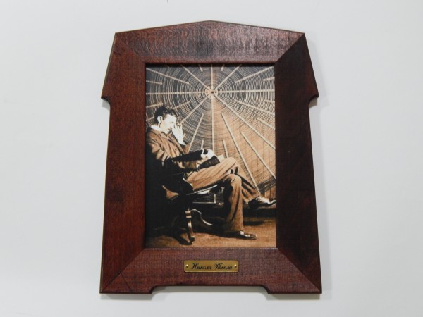 Suvenir SLIKA, stari drveni ram, 9x13 cm, foto print, Nikola Tesla 2