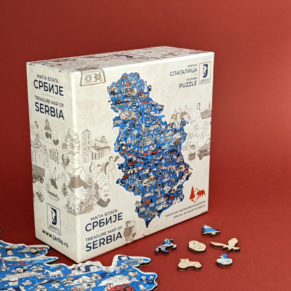 PUZZLE drvene, Srbija - mapa blaga, 300 delova