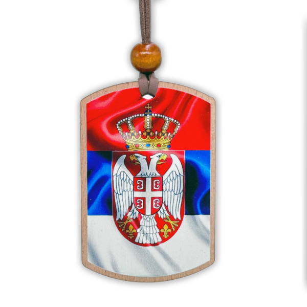 Suvenir MIRISNI OSVEŽIVAČ ZA AUTO, Republika Srbija, zastava, pravougaona
